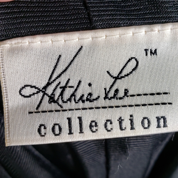 Kathie Lee 2 Piece Look Black Floral Flocked Top Short Sleeve Dress Size Large - Picture 7 of 9